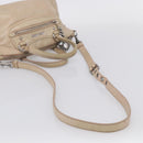 Miu Miu Madras Hand Bag Leather 2way Beige Silver Auth yk21091-12