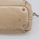 Miu Miu Madras Hand Bag Leather 2way Beige Silver Auth yk21091-16