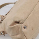 Miu Miu Madras Hand Bag Leather 2way Beige Silver Auth yk21091-20