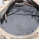 Miu Miu Madras Hand Bag Leather 2way Beige Silver Auth yk21091-24