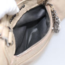 Miu Miu Madras Hand Bag Leather 2way Beige Silver Auth yk21091-33