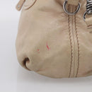 Miu Miu Madras Hand Bag Leather 2way Beige Silver Auth yk21091-5