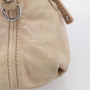 Miu Miu Madras Hand Bag Leather 2way Beige Silver Auth yk21091-7
