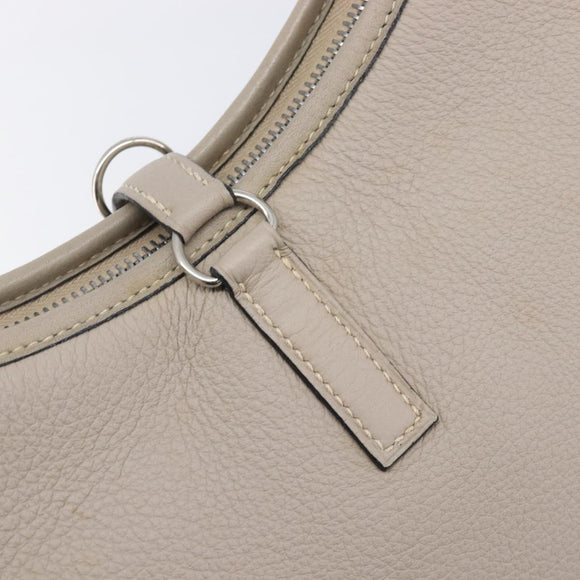 HERMES Trim 31 Shoulder Bag Fjord Leather Gray Silver Auth yk21092SAM