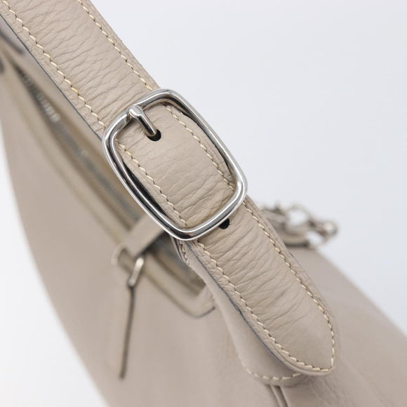 HERMES Trim 31 Shoulder Bag Fjord Leather Gray Silver Auth yk21092SAM