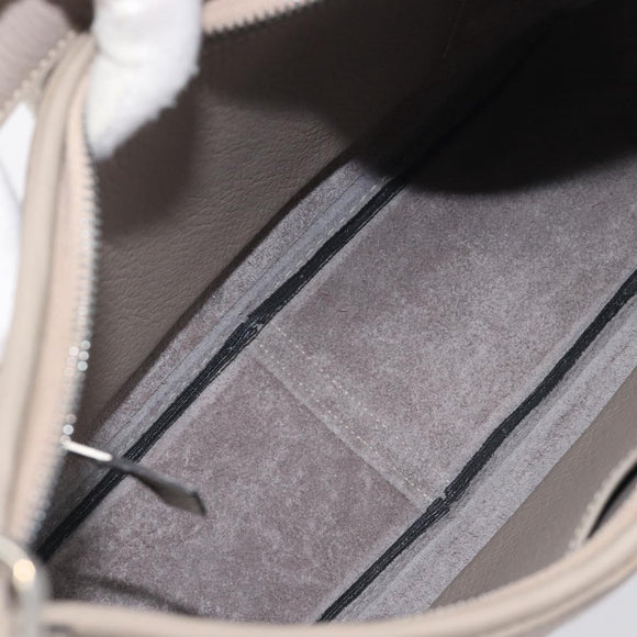 HERMES Trim 31 Shoulder Bag Fjord Leather Gray Silver Auth yk21092SAM