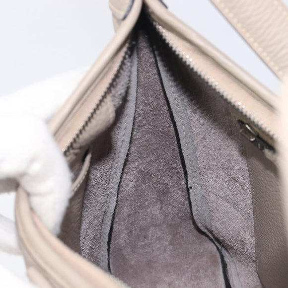 HERMES Trim 31 Shoulder Bag Fjord Leather Gray Silver Auth yk21092SAM