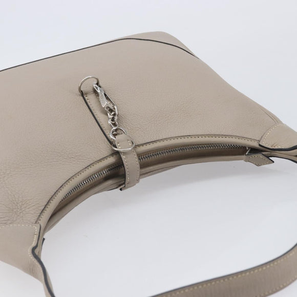 HERMES Trim 31 Shoulder Bag Fjord Leather Gray Silver Auth yk21092SAM