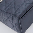Christian Dior Mini Cannage Hand Bag Satin Navy Silver Auth yk21095SM-13
