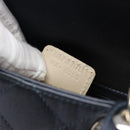 Christian Dior Mini Cannage Hand Bag Satin Navy Silver Auth yk21095SM-23