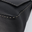 FENDI Selleria Mamma Baguette Shoulder Bag Leather Black Silver Auth yk21101SAM-10