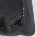 FENDI Selleria Mamma Baguette Shoulder Bag Leather Black Silver Auth yk21101SAM-13