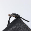FENDI Selleria Mamma Baguette Shoulder Bag Leather Black Silver Auth yk21101SAM-14