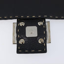 FENDI Selleria Mamma Baguette Shoulder Bag Leather Black Silver Auth yk21101SAM-17