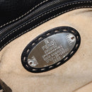 FENDI Selleria Mamma Baguette Shoulder Bag Leather Black Silver Auth yk21101SAM-18
