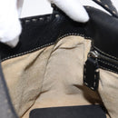 FENDI Selleria Mamma Baguette Shoulder Bag Leather Black Silver Auth yk21101SAM-21
