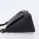 FENDI Selleria Mamma Baguette Shoulder Bag Leather Black Silver Auth yk21101SAM-5