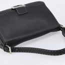 FENDI Selleria Mamma Baguette Shoulder Bag Leather Black Silver Auth yk21101SAM-6