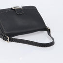 FENDI Selleria Mamma Baguette Shoulder Bag Leather Black Silver Auth yk21101SAM-7