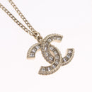 CHANEL COCO Mark Necklace Metal Gold Tone CC Auth yk21103M-3