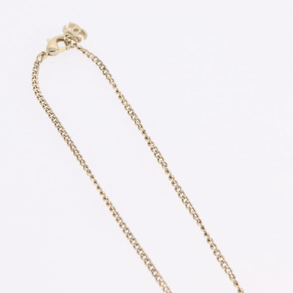 CHANEL COCO Mark Necklace Metal Gold Tone CC Auth yk21103M