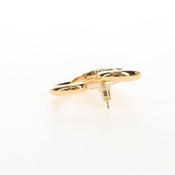 CHANEL Heart COCO Mark Pierce Metal Gold Tone CC Auth yk21104M