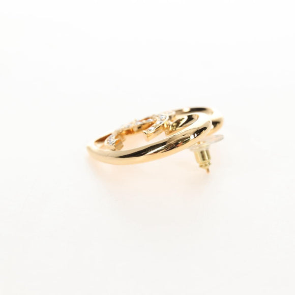 CHANEL Heart COCO Mark Pierce Metal Gold Tone CC Auth yk21104M