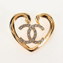 CHANEL Heart COCO Mark Pierce Metal Gold Tone CC Auth yk21104M-9