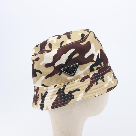 PRADA Camouflage Bucket Hat Nylon M Brown Auth yk21105V