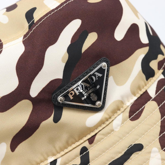 PRADA Camouflage Bucket Hat Nylon M Brown Auth yk21105V