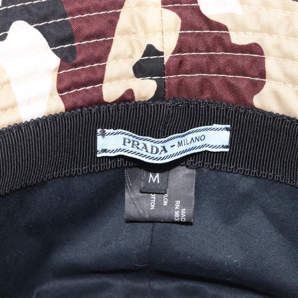 PRADA Camouflage Bucket Hat Nylon M Brown Auth yk21105V