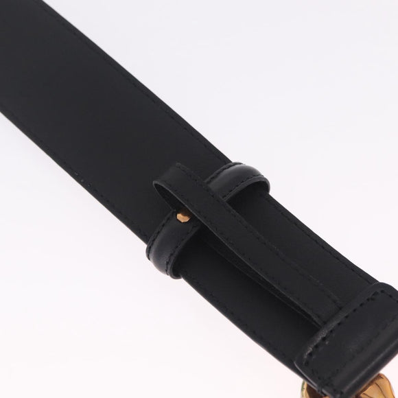 GUCCI Belt Leather 33.9 Black Gold Auth yk21106V