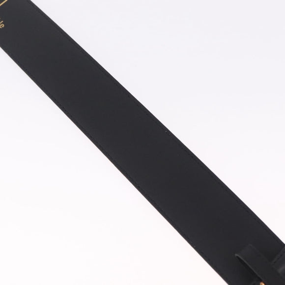 GUCCI Belt Leather 33.9 Black Gold Auth yk21106V