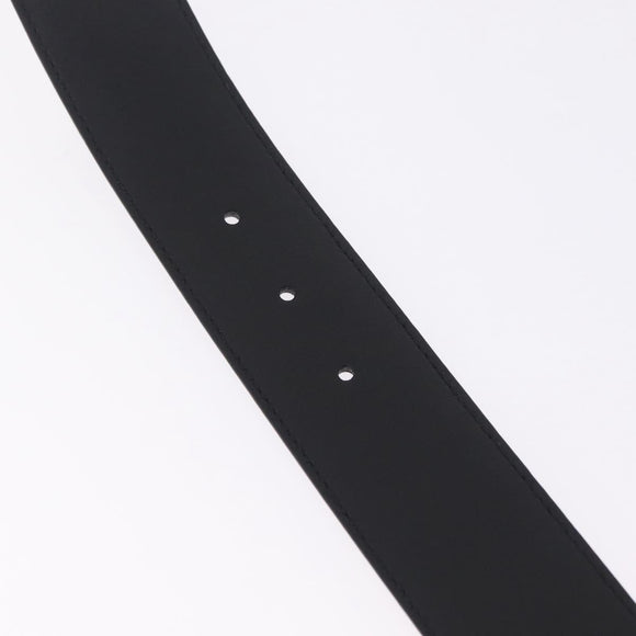 GUCCI Belt Leather 33.9 Black Gold Auth yk21106V