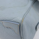 PRADA Hand Bag Leather 2way Blue Silver Auth yk21107A-10