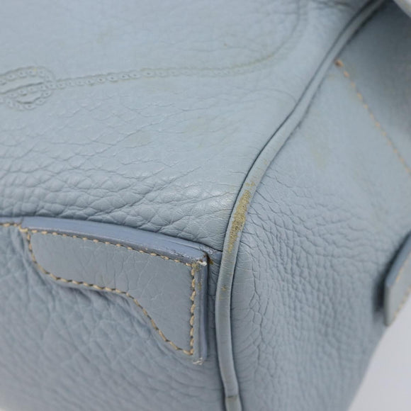 PRADA Hand Bag Leather 2way Blue Silver Auth yk21107A