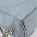 PRADA Hand Bag Leather 2way Blue Silver Auth yk21107A-11