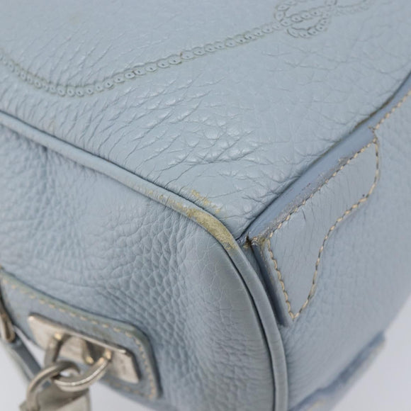 PRADA Hand Bag Leather 2way Blue Silver Auth yk21107A