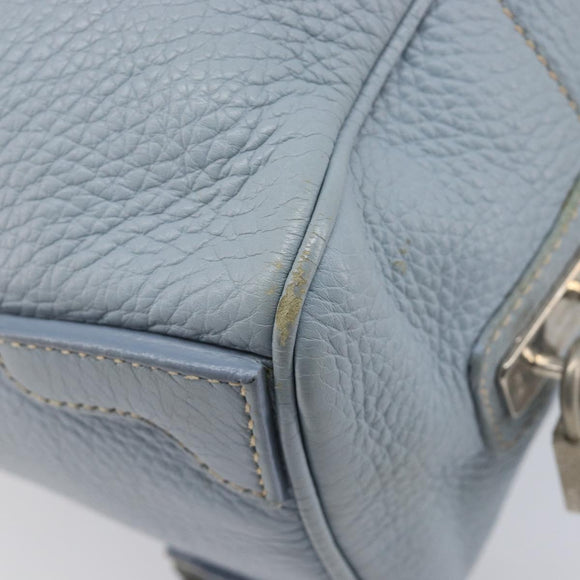 PRADA Hand Bag Leather 2way Blue Silver Auth yk21107A