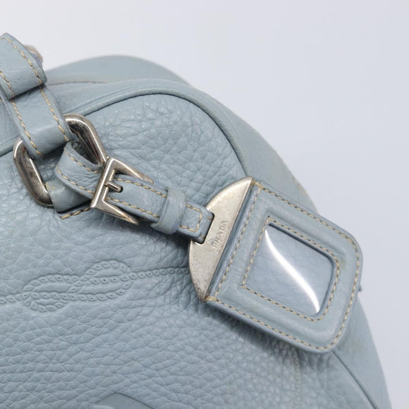 PRADA Hand Bag Leather 2way Blue Silver Auth yk21107A