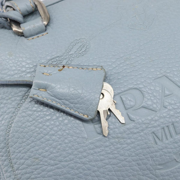 PRADA Hand Bag Leather 2way Blue Silver Auth yk21107A