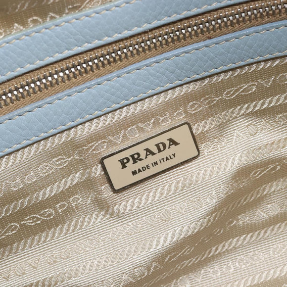 PRADA Hand Bag Leather 2way Blue Silver Auth yk21107A