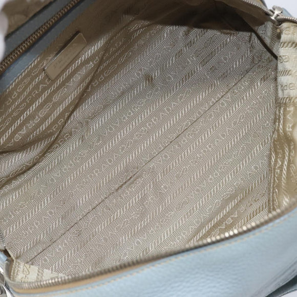 PRADA Hand Bag Leather 2way Blue Silver Auth yk21107A