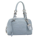 PRADA Hand Bag Leather 2way Blue Silver Auth yk21107A-2