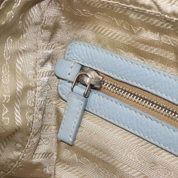 PRADA Hand Bag Leather 2way Blue Silver Auth yk21107A