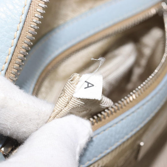 PRADA Hand Bag Leather 2way Blue Silver Auth yk21107A