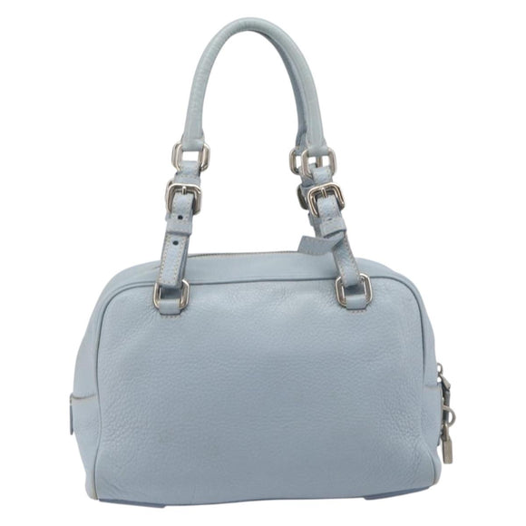 PRADA Hand Bag Leather 2way Blue Silver Auth yk21107A