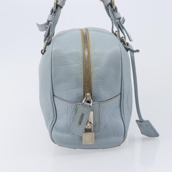 PRADA Hand Bag Leather 2way Blue Silver Auth yk21107A