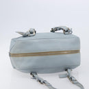 PRADA Hand Bag Leather 2way Blue Silver Auth yk21107A-6