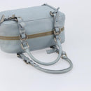 PRADA Hand Bag Leather 2way Blue Silver Auth yk21107A-7